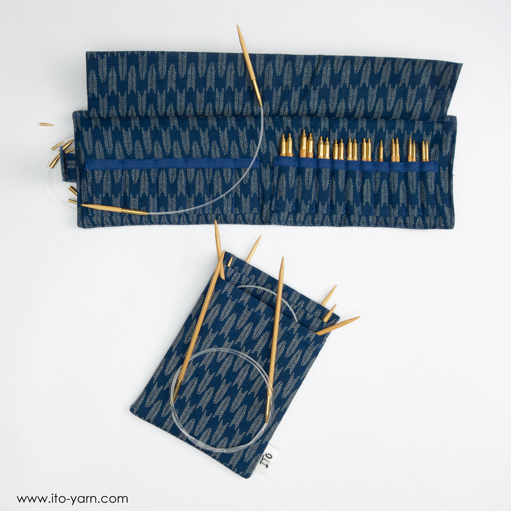 Fabric Case -D- Blue for Cords / Circular Needles